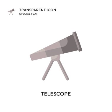 Teleskop vektör simgesi. Düz çizim. EPS 10 vektörü.