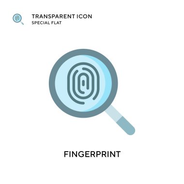 Parmak izi vektör simgesi. Düz çizim. EPS 10 vektörü.