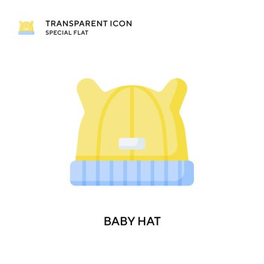 Bebek şapkası vektör simgesi. Düz çizim. EPS 10 vektörü.