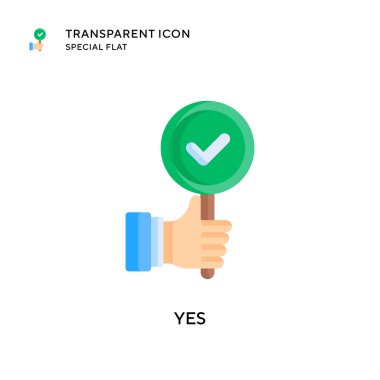 Evet vektör simgesi. Düz çizim. EPS 10 vektörü.