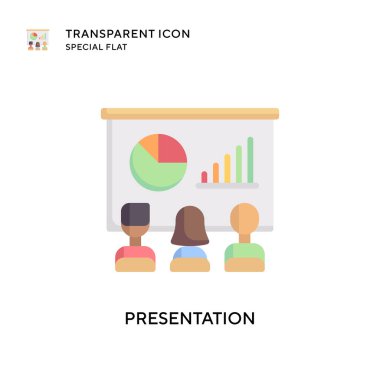 Sunum vektör simgesi. Düz çizim. EPS 10 vektörü.