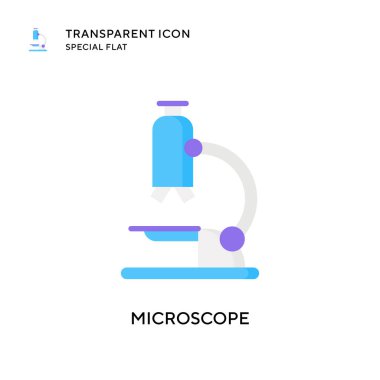Mikroskop vektör simgesi. Düz çizim. EPS 10 vektörü.