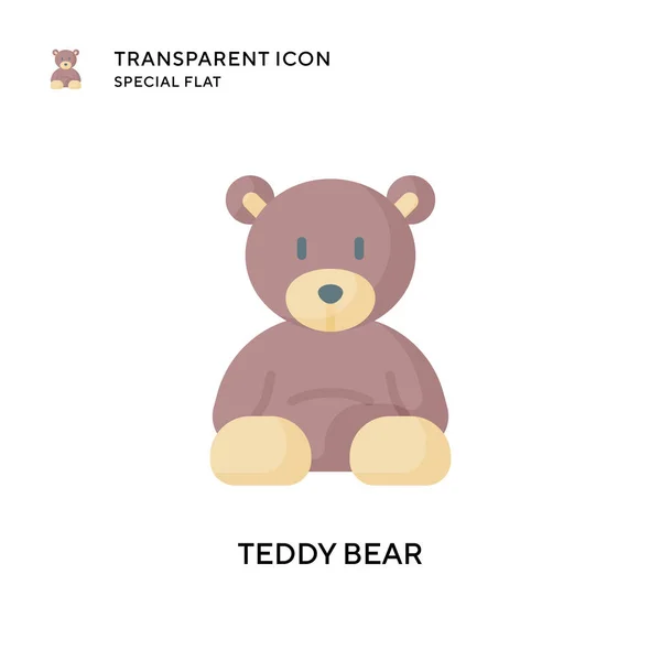 Ícone Vetor Urso Teddy Ilustração Estilo Plano Vetor Eps — Vetor de Stock