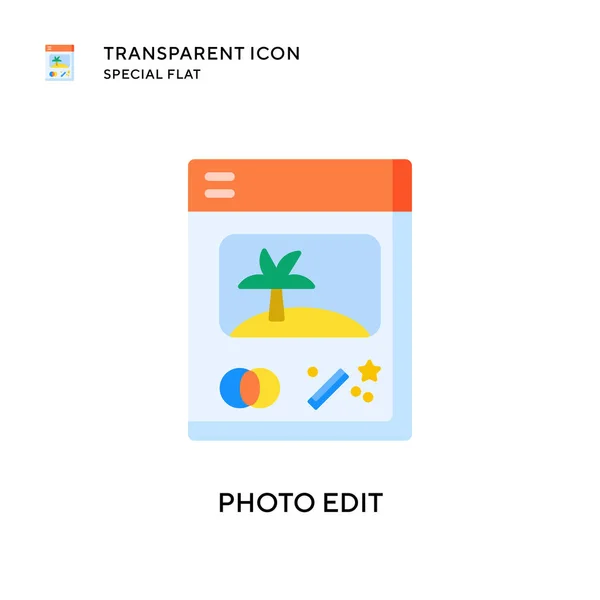Иконка Вектора Редактирования Фотографий Иллюстрация Плоском Стиле Вектор Eps — стоковый вектор