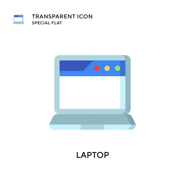 Laptop Vectoricoon Platte Stijl Illustratie Eps Vector — Stockvector