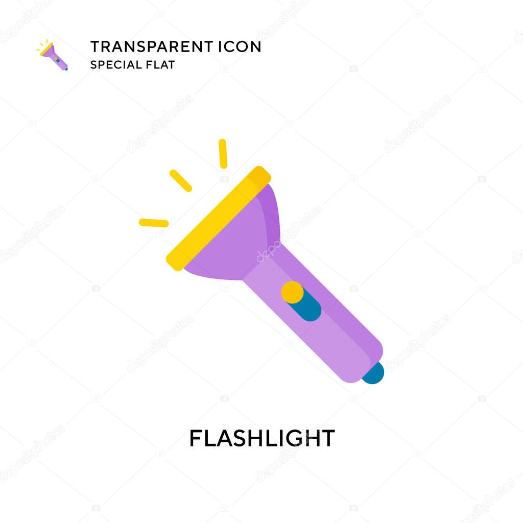 Flashlight vector icon. Flat style illustration. EPS 10 vector.