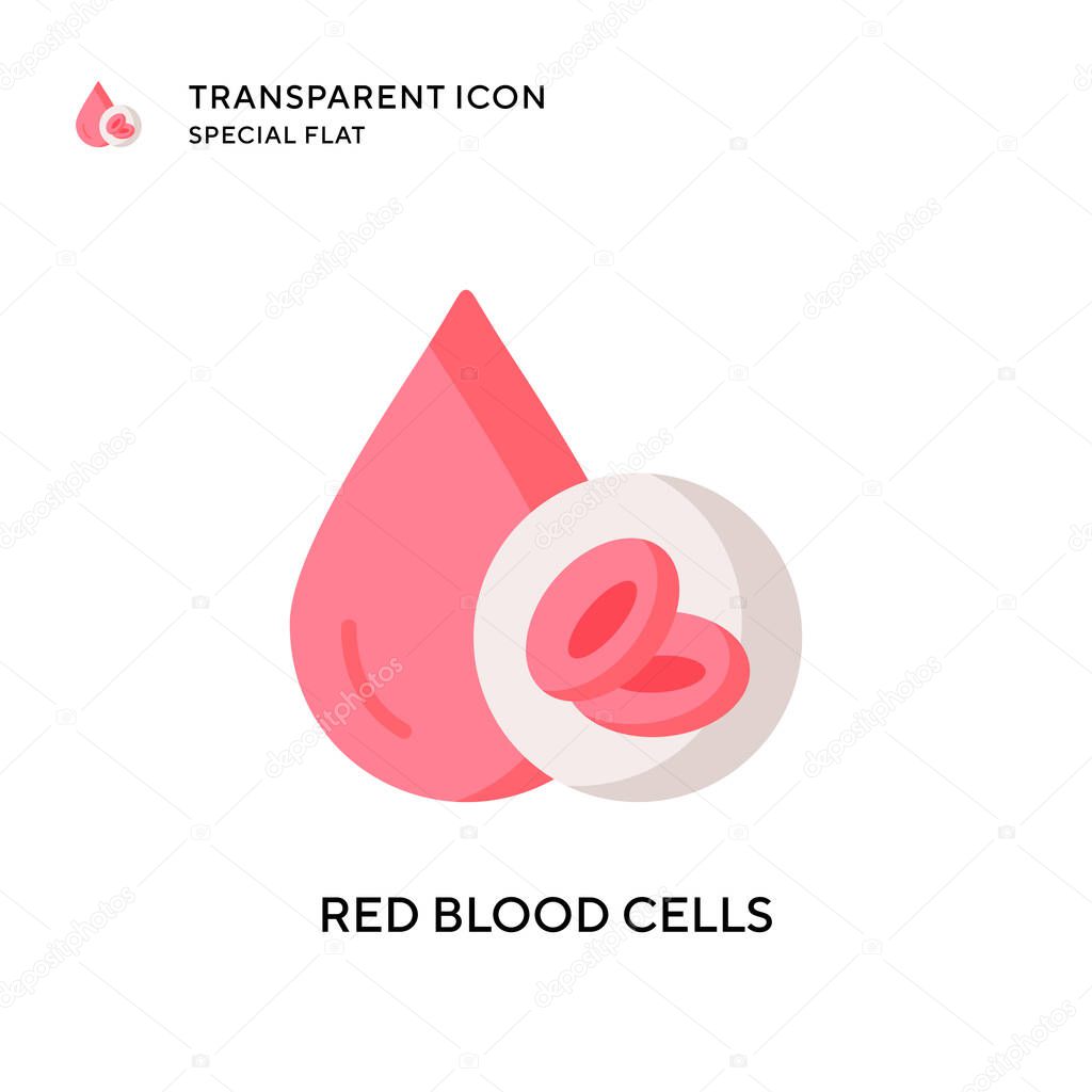 Red blood cells vector icon. Flat style illustration. EPS 10 vector.