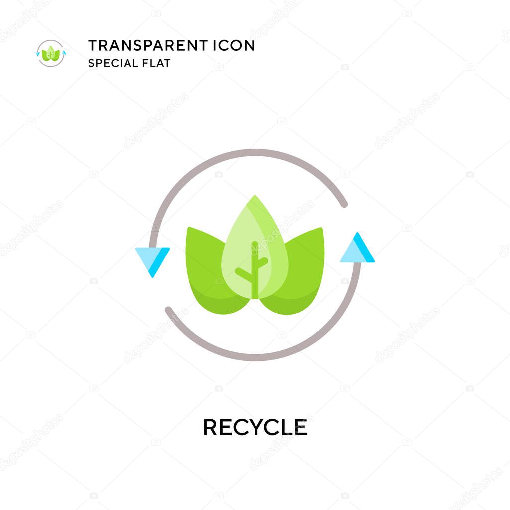 Recycle vector icon. Flat style illustration. EPS 10 vector.