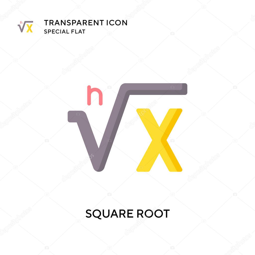 Square root vector icon. Flat style illustration. EPS 10 vector.