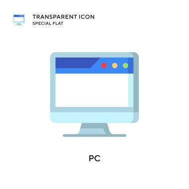 Pc vektör simgesi. Düz çizim. EPS 10 vektörü.