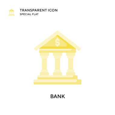 Banka vektör simgesi. Düz çizim. EPS 10 vektörü.