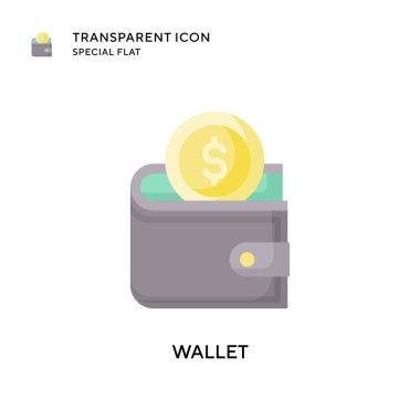 Cüzdan vektör simgesi. Düz çizim. EPS 10 vektörü.