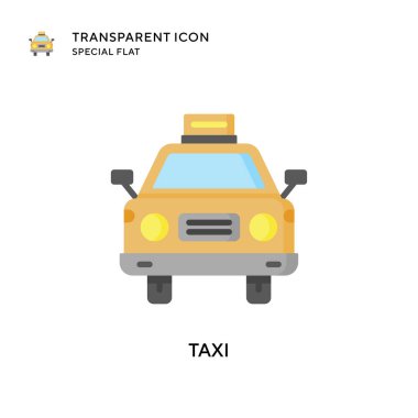 Taksi vektör simgesi. Düz çizim. EPS 10 vektörü.