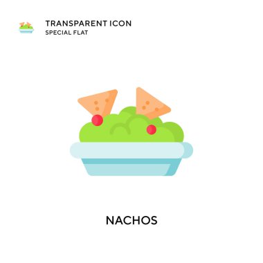 Nachos vektör simgesi. Düz çizim. EPS 10 vektörü.