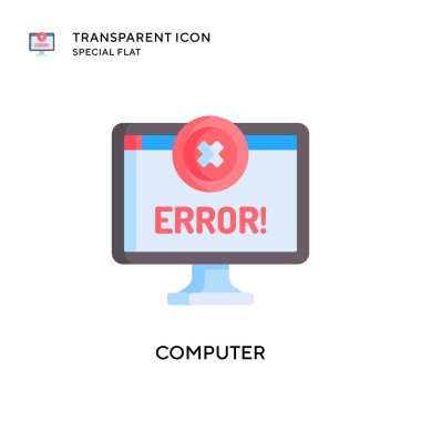 Bilgisayar vektör simgesi. Düz çizim. EPS 10 vektörü.