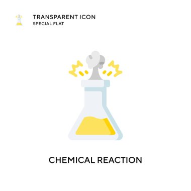 Kimyasal reaksiyon vektör simgesi. Düz çizim. EPS 10 vektörü.