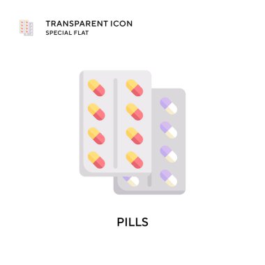 İlaç vektör ikonu. Düz çizim. EPS 10 vektörü.