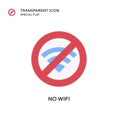 Wi-Fi vektör simgesi yok. Düz çizim. EPS 10 vektörü.