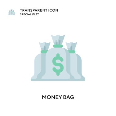 Para çantası vektör simgesi. Düz çizim. EPS 10 vektörü.