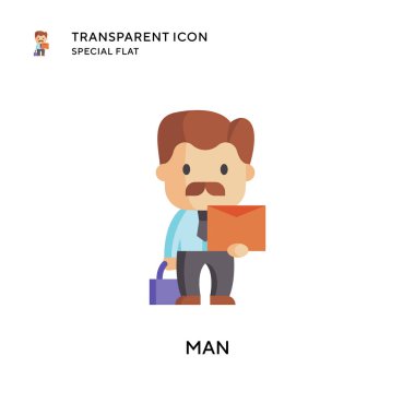 İnsan vektör simgesi. Düz çizim. EPS 10 vektörü.