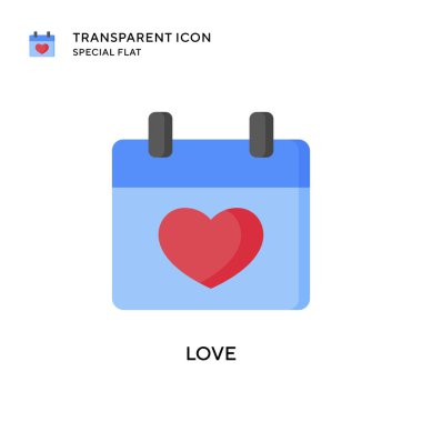 Aşk vektör simgesi. Düz çizim. EPS 10 vektörü.