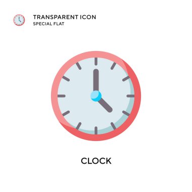 Saat vektör simgesi. Düz çizim. EPS 10 vektörü.