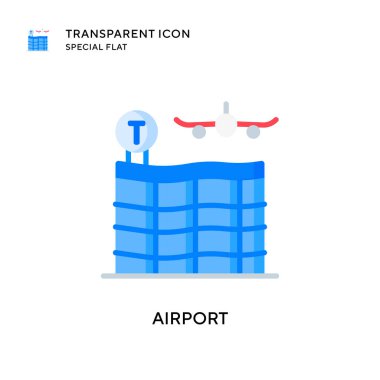 Havaalanı vektör simgesi. Düz çizim. EPS 10 vektörü.