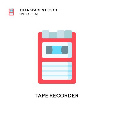 Teyp kaydedici vektör simgesi. Düz çizim. EPS 10 vektörü.