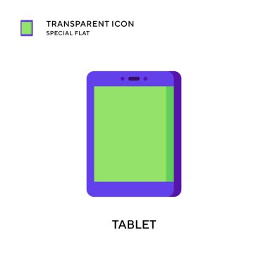 Tablet vektör simgesi. Düz çizim. EPS 10 vektörü.