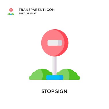 Dur işareti vektör simgesi. Düz çizim. EPS 10 vektörü.