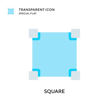 Kare vektör simgesi. Düz çizim. EPS 10 vektörü.