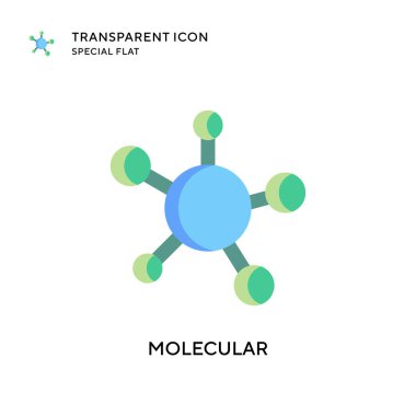Moleküler vektör simgesi. Düz çizim. EPS 10 vektörü.