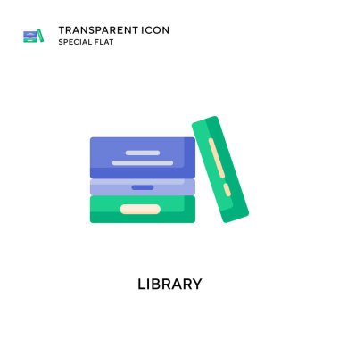 Kütüphane vektör simgesi. Düz çizim. EPS 10 vektörü.