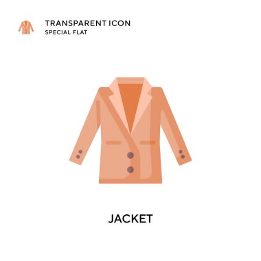 Ceket vektör simgesi. Düz çizim. EPS 10 vektörü.