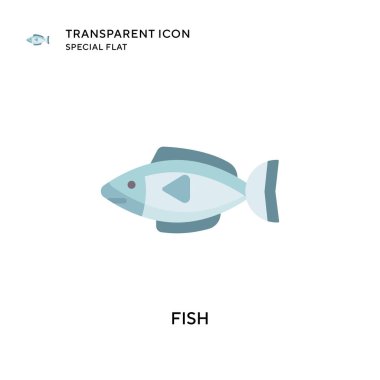 Balık vektör simgesi. Düz çizim. EPS 10 vektörü.