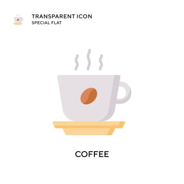 Kahve vektörü ikonu. Düz çizim. EPS 10 vektörü.