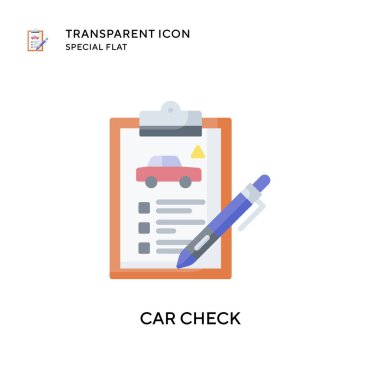 Araba kontrol vektör simgesi. Düz çizim. EPS 10 vektörü.