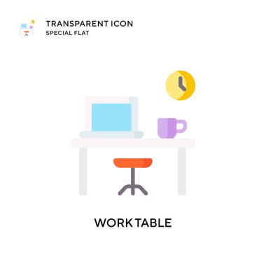 Çalışma tablosu vektör simgesi. Düz çizim. EPS 10 vektörü.