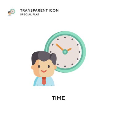 Zaman vektör simgesi. Düz çizim. EPS 10 vektörü.