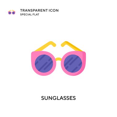 Güneş gözlüğü vektör simgesi. Düz çizim. EPS 10 vektörü.