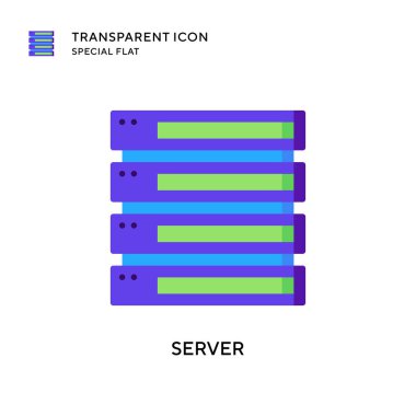 Sunucu vektör simgesi. Düz çizim. EPS 10 vektörü.