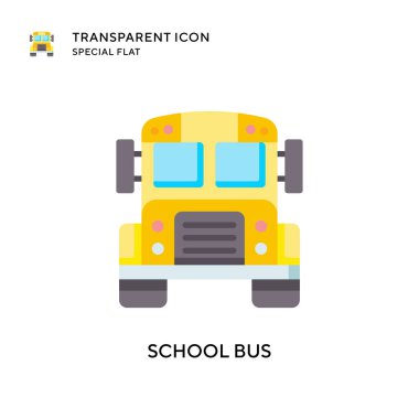 Okul servisi vektör simgesi. Düz çizim. EPS 10 vektörü.