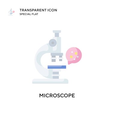 Mikroskop vektör simgesi. Düz çizim. EPS 10 vektörü.