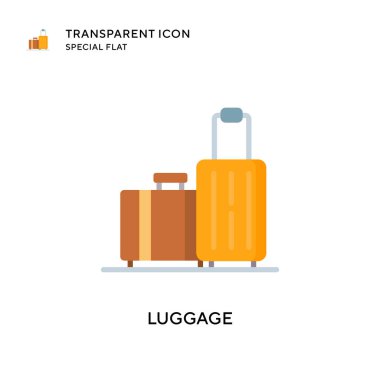 Bagaj vektör simgesi. Düz çizim. EPS 10 vektörü.