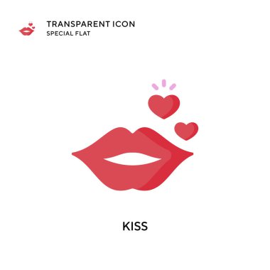 Öpücük vektör simgesi. Düz çizim. EPS 10 vektörü.