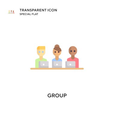 Grup vektör simgesi. Düz çizim. EPS 10 vektörü.