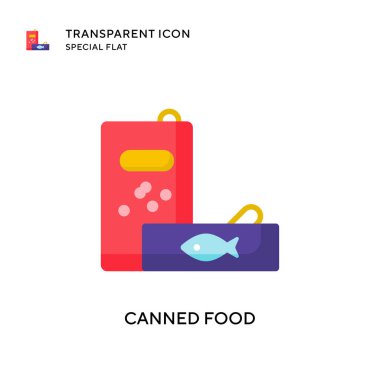 Konserve gıda vektör simgesi. Düz çizim. EPS 10 vektörü.