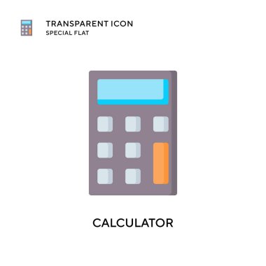 Hesap makinesi vektör simgesi. Düz çizim. EPS 10 vektörü.