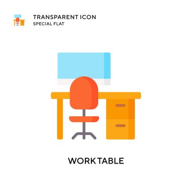 Çalışma tablosu vektör simgesi. Düz çizim. EPS 10 vektörü.