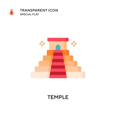 Tapınak vektör simgesi. Düz çizim. EPS 10 vektörü.